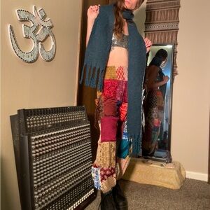 Dark Green Fuzzy Scarf